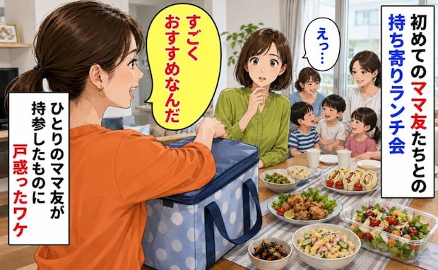 「持ち寄りなのに…？」初めてのランチ会で料理を準備した私。華やかな食卓にママ友が取り出したもの