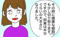 「卵巣が半分になりました」医師の言葉にショックもあり安堵な気持ちもあり＜半分になった卵巣＞