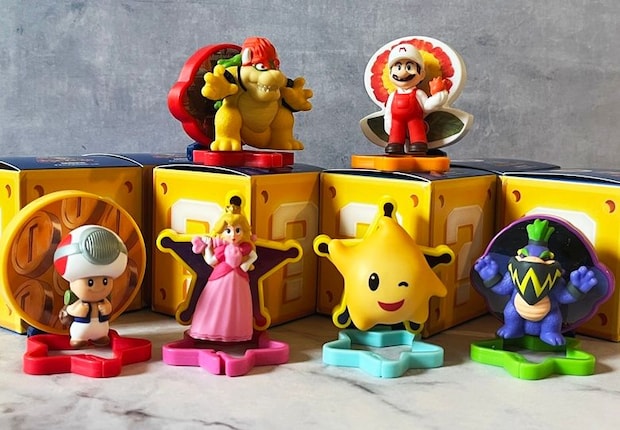 【ハッピーセット】「ザ・スーパーマリオギャラクシー・ムービー」第2弾　第2弾は、「キノピオ」「ピーチ姫」「クッパ」「ファイアマリオ」「ワンダークッパJr.」「チコ」の6種類