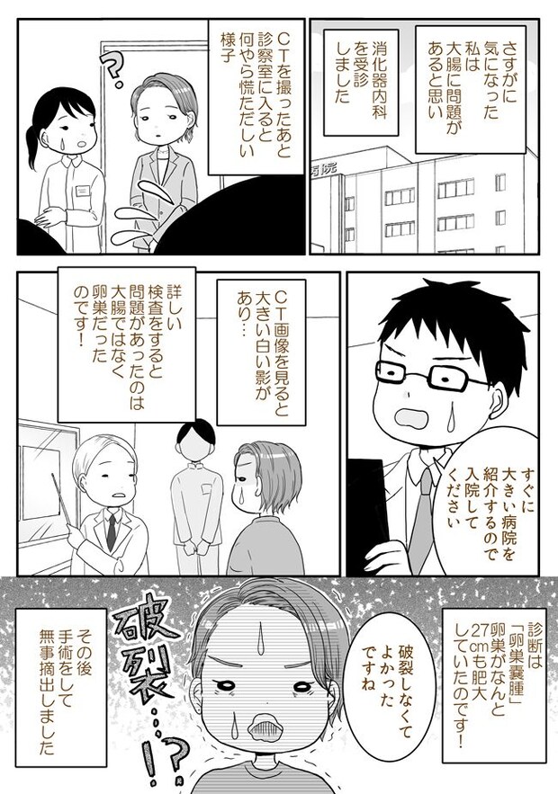 「破裂しなくてよかった」…え！？お腹のぽっこりとひどい便秘で受診→医師の言葉に背筋が凍った
