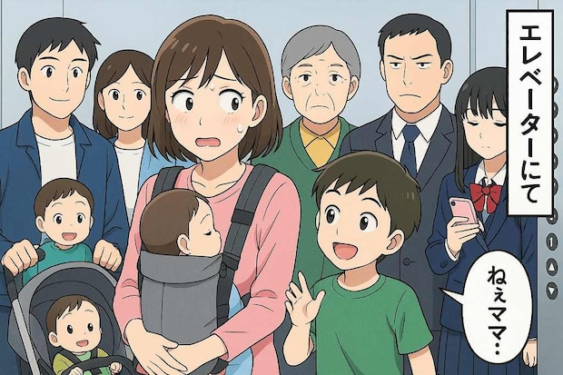 「やめて!みんなに聞かれる!」エレベーターで息子が問題発言→ママが赤面したワケとは?