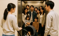 「またか…」ベビーカーで満員エレベーターを2度見送り→3度目…乗客の男性が放った一言で状況一変！