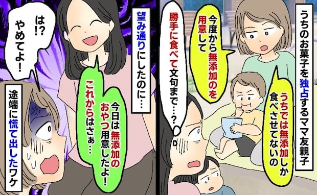 勝手に息子のお菓子を食べた子のママが「次からは無添加にして」⇒後日望み通りにすると慌て出したワケ
