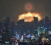 ハルカス300でなにわ淀川花火大会を鑑賞する特別営業を実施