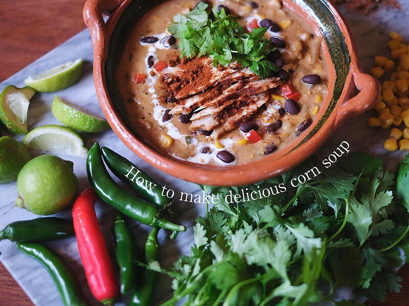 チリパウダーのコーンスープ