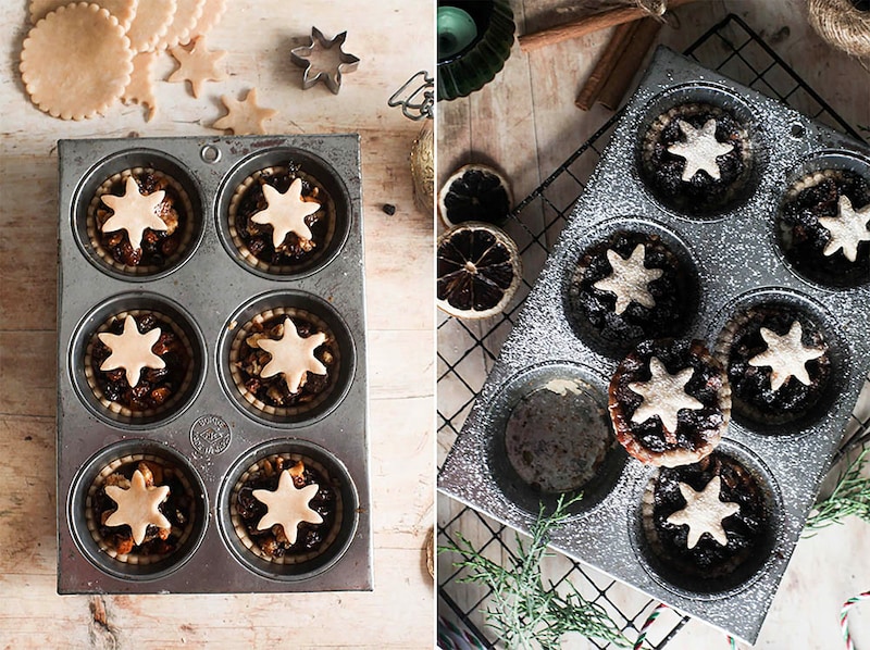 型抜きした生地をのせて焼く