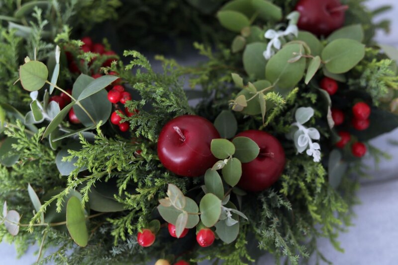 クリスマスリースの赤い実
