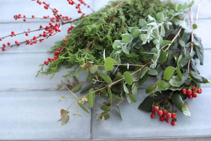 クリスマスリースの材料