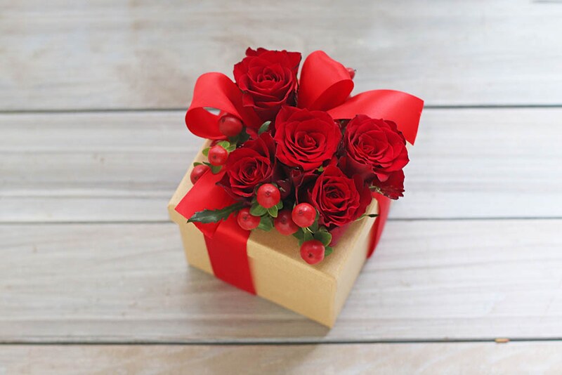 手作りボックスアレンジ