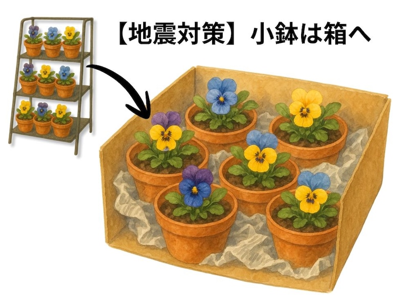 室内・ベランダ植物の地震対策。転倒・落下を防ぐ安全配置と管理の基本