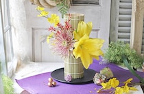 【100均DIY】ガラス瓶×巻きすが活躍！ “和モダン”な縁起のよいお正月飾り　プチプラ花コーデVol.171