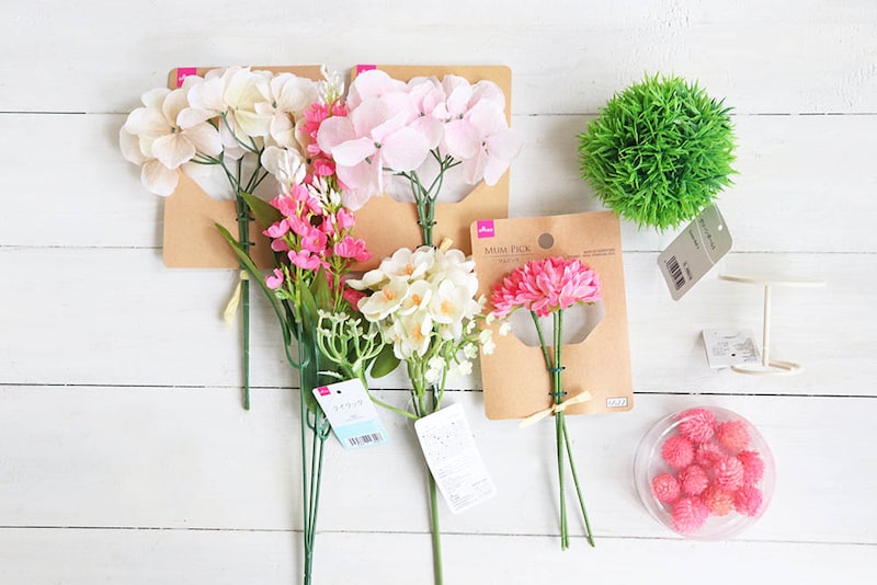 花のぼんぼり材料