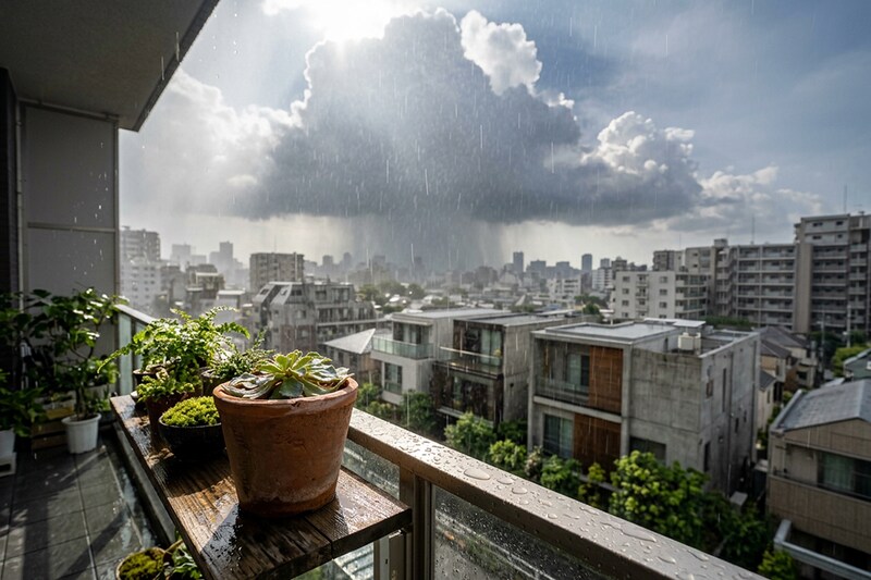 夏の雨後のレウィシア