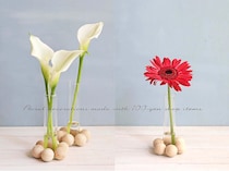 倒れない一輪挿しで花を飾ろう！ 100均の試験管×木製球体で作る裏技アイデア