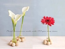 倒れない一輪挿しで花を飾ろう！ 100均の試験管×木製球体で作る裏技アイデア