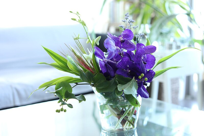 ランの花のアレンジ