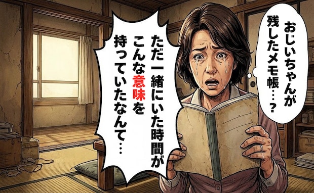 週1回通った、認知症の祖父の自宅。亡き後に見つけたメモに込められた本音に涙【体験談】