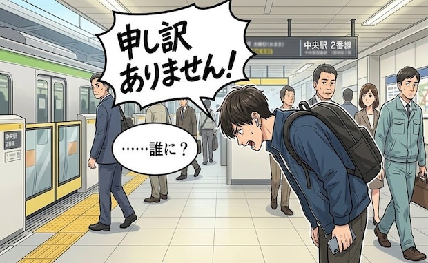 「申し訳ありません！」誰もいない場所で頭を下げる若者。駅で見つけた現代ならではの光景【体験談】