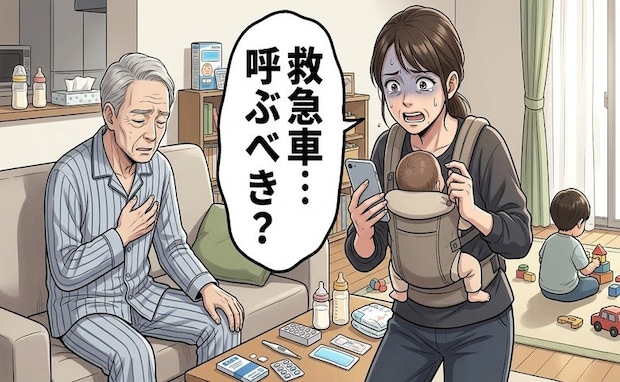 「救急車を呼ぶべき？」幼い子どもを抱え、余命3カ月の義父を支えた嫁が痛感した現実【体験談】