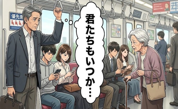 優先席でスマホを見る若者と杖をついた女性…他者へ手を差し伸べる温かさを願って【体験談】