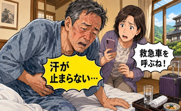 「汗が止まらない…」旅行先で生ガキを食べた夜に急変。39度の高熱で妻が119番した結果【体験談】