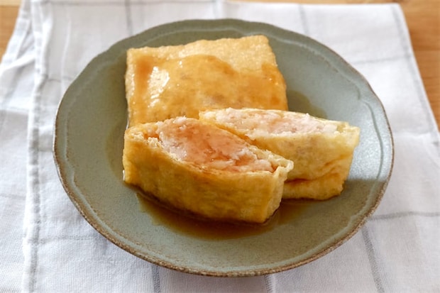 挽き肉に“おろし”を和えた肉ダネはふわふわ♡お揚げに詰めて「あんかけ鶏大根蒸し」作ろう!痩せる系