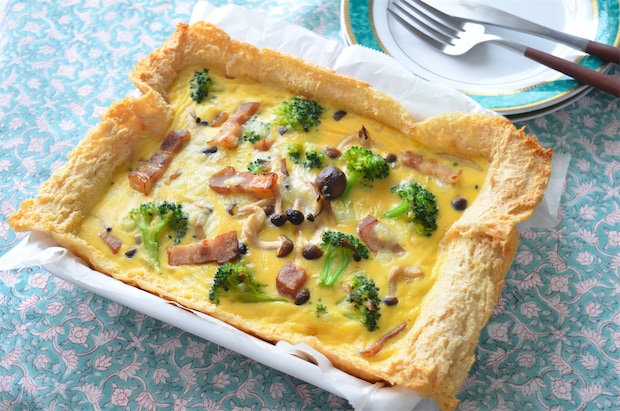 【パイ生地不要!?】なんと油揚げでサクじゅわ絶品「豆乳キッシュ」作ってみた！クリスマスにもピッタリ♡