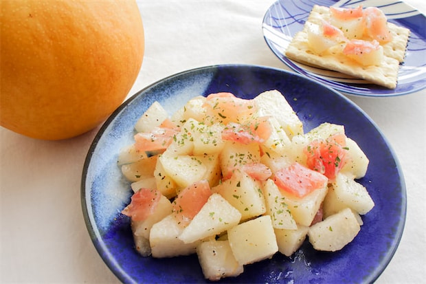 【リュウジサラダ】芳醇な生ハムに瑞々しい梨のシャクシャク感♪「梨と生ハムのカクテルサラダ」作ろう!