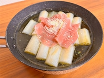 【極上つまみ】旬の長ねぎをオイルで熱して甘味倍増「アヒージョ」作ってみた！生ハム追加で旨味天国に♡