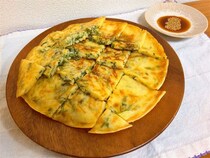 【この薬味、韓国料理との相性最高！】青じそ山盛りで「チーズチヂミ」作ってみた！香り＆コクがヤミツキ♡