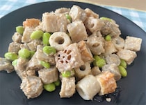【おつまみみたいなヘルシーサラダ】枝豆とちくわで「チョップドサラダ」作ってみた！根菜たっぷりで腸活にも♪