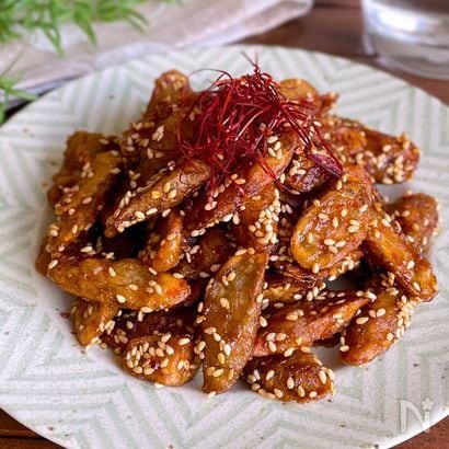 お箸が止まらない！おつまみにも嬉しい「新ごぼうの甘辛焼き」