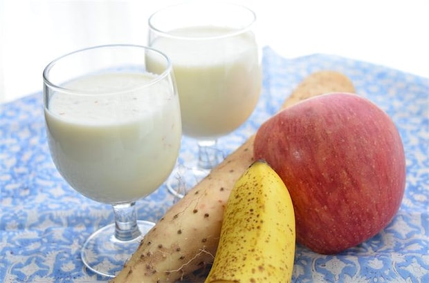 【フルーツ牛乳にとろろを!?】農家直伝のフルーツジュースは「長芋」入り！とろみ追加で食べるジュースに♡