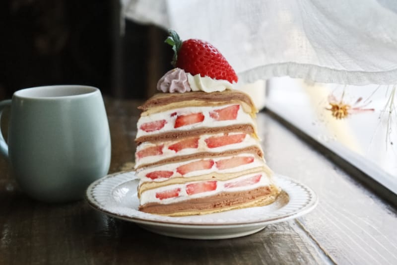 いちごとチョコのミルクレープ