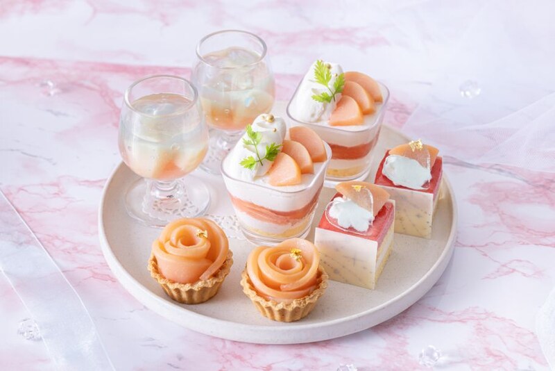 川越プリンスホテル「Peach Afternoon Tea Set～Pink&Aqua Blue～」