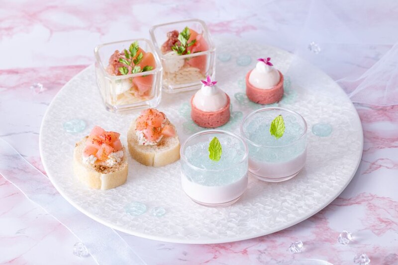 川越プリンスホテル「Peach Afternoon Tea Set～Pink&Aqua Blue～」