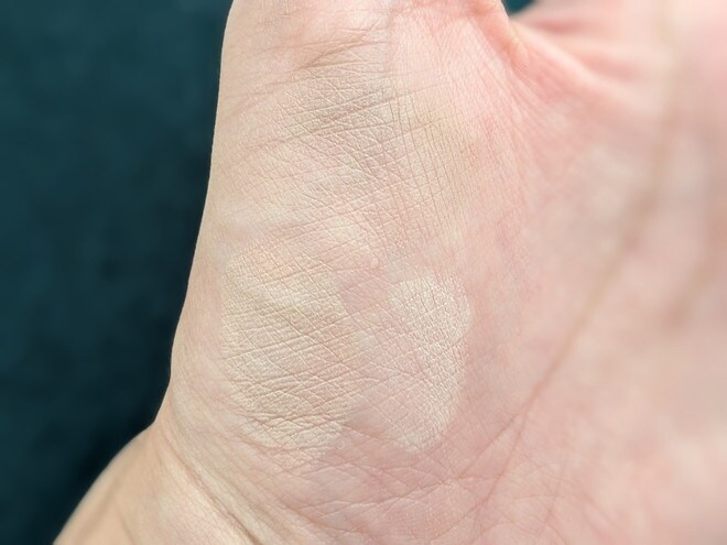 セザンヌ ブレンドカラーシェーディング 03 メリハリトーン スウォッチ（手の甲）