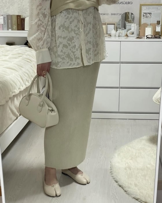 しまむらの「TR12Gリブナロースカート」