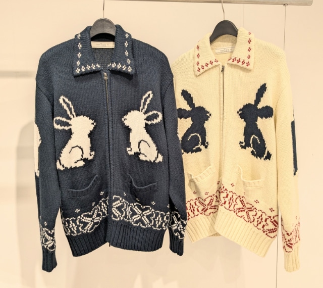 メンズのフルジップニットジャケット