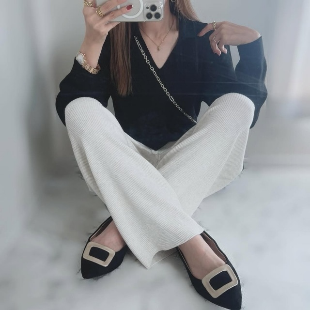 UNIQLOの「ウォッシャブルニットリブパンツ」