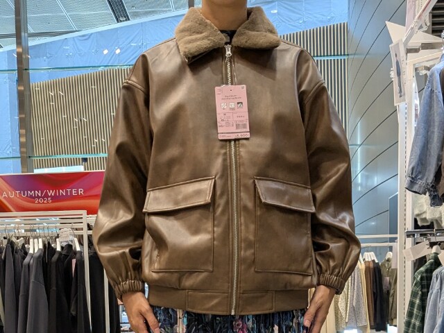 フェイクレザーファーウォームブルゾン