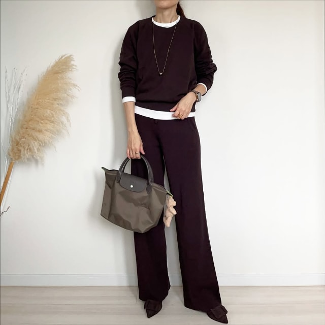 UNIQLOのウォッシャブルニットリブパンツ 
のコーデ