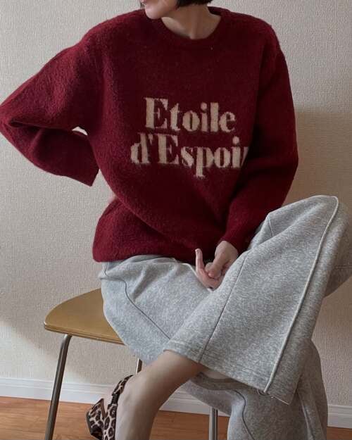 しまむらの赤ニット2