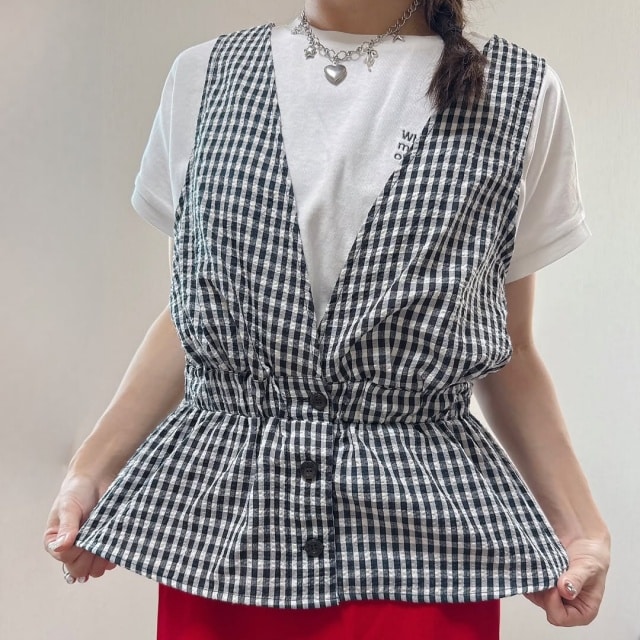 しまむら「サッカーギンガムベスト」