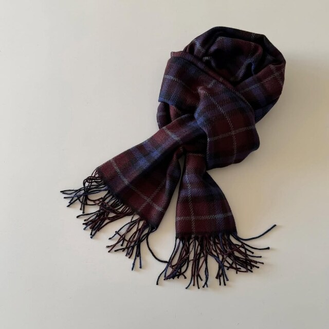 チェック柄のヒートテックマフラー