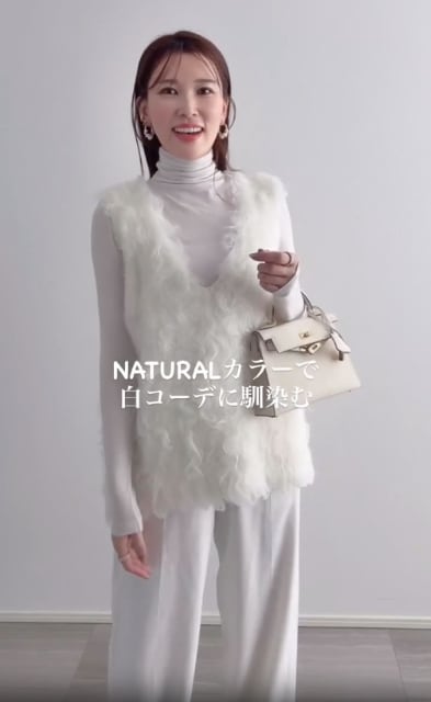 極暖ヒートテックカシミヤブレンドタートルネックTを着たコーデ