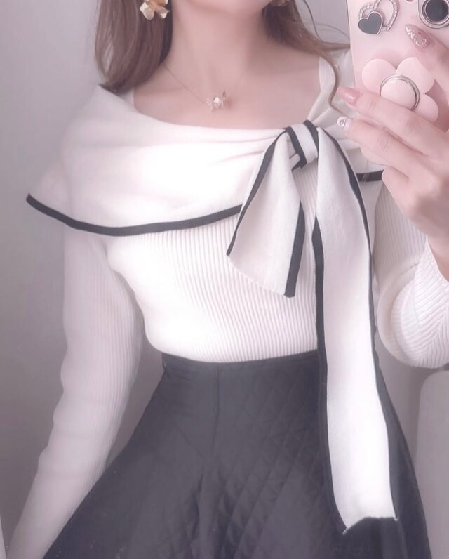 リボンプルオーバー