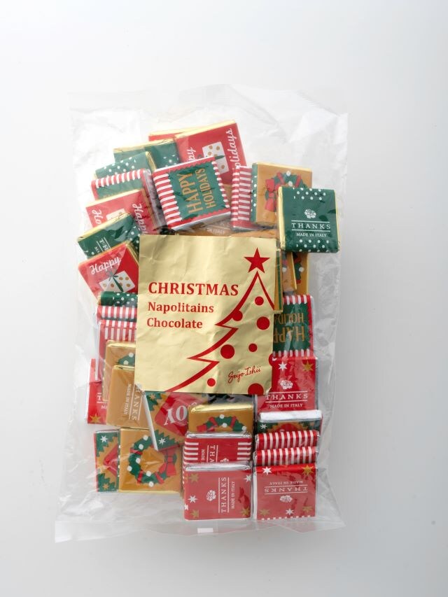 成城石井ナポリタンチョコレート（クリスマス）と個包装イメージ