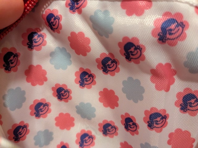 ペコちゃんポーチ 裏地の総柄デザインアップ