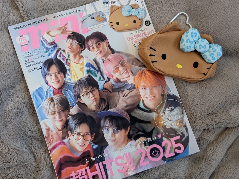 ひょう柄リボンのハローキティ ポーチチャーム 通常号